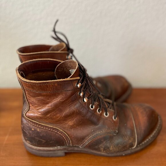 Red Wing Shoes 8085 Mens Brown Iron Ranger Casual Lace Up Ankle Boots Size 7D - Picture 3 of 12